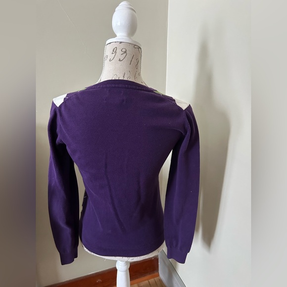 Tommy Hilfiger Purple Sweater with Argyle Design - Picture 6 of 7